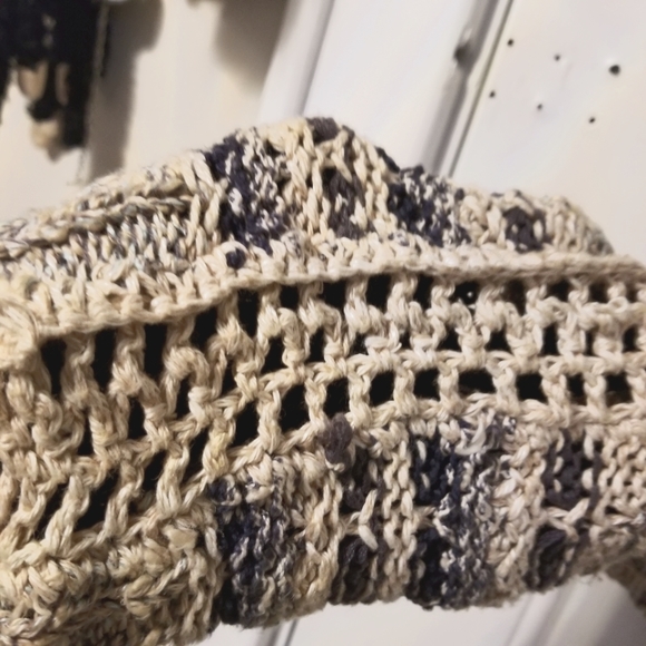 * RARE FIND* Free People Crochet Moto Jacket in Midnight Combo (white). … - Picture 8 of 10